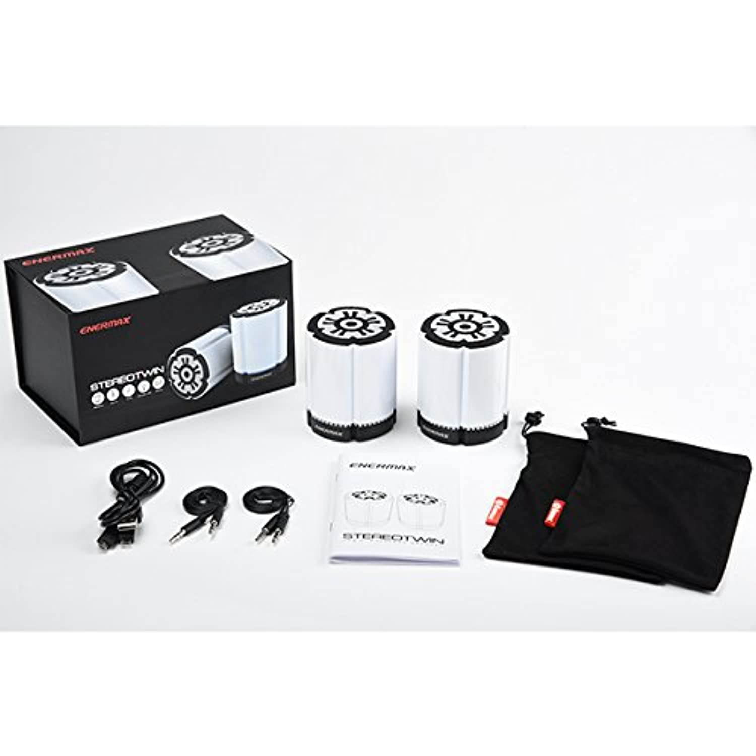 ENERMAX EAS02S-DW 2 Units Simultaneous Pairing Function Equipped Bluetooth Speaker [2 Unit Set] Stereotwin White