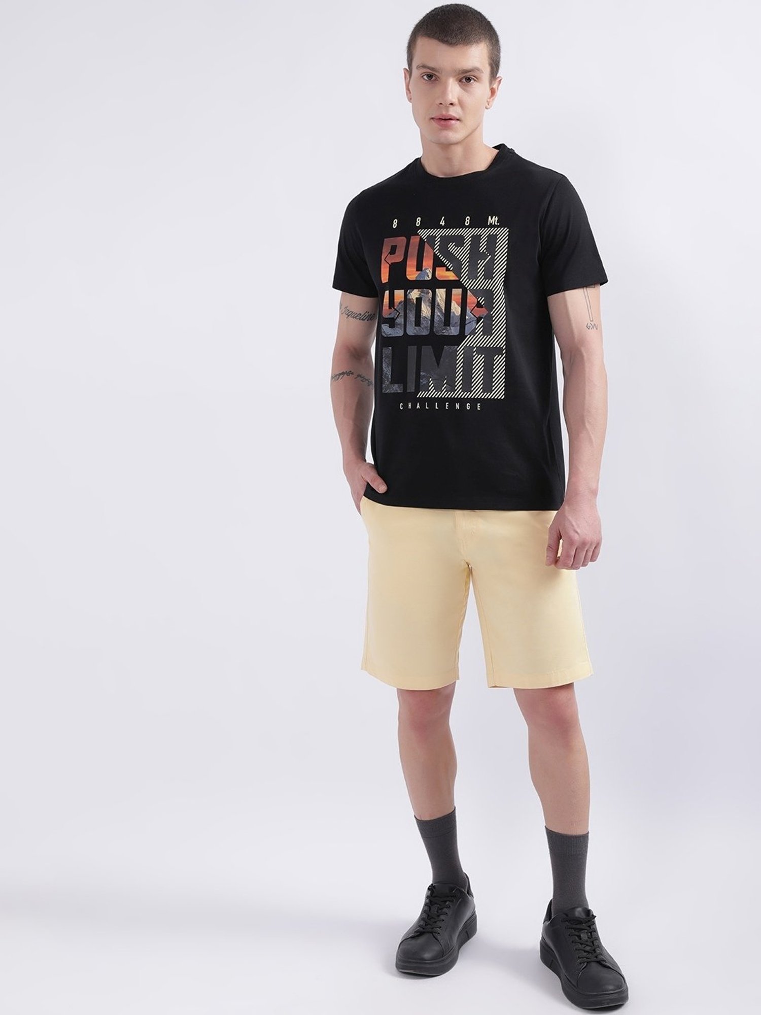 Iconic Men Printed Regular Fit Cotton T-shirt