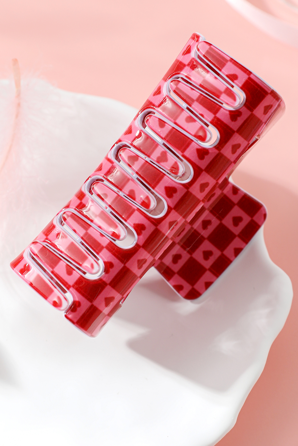 Rosy Flower Hair Claw Clip