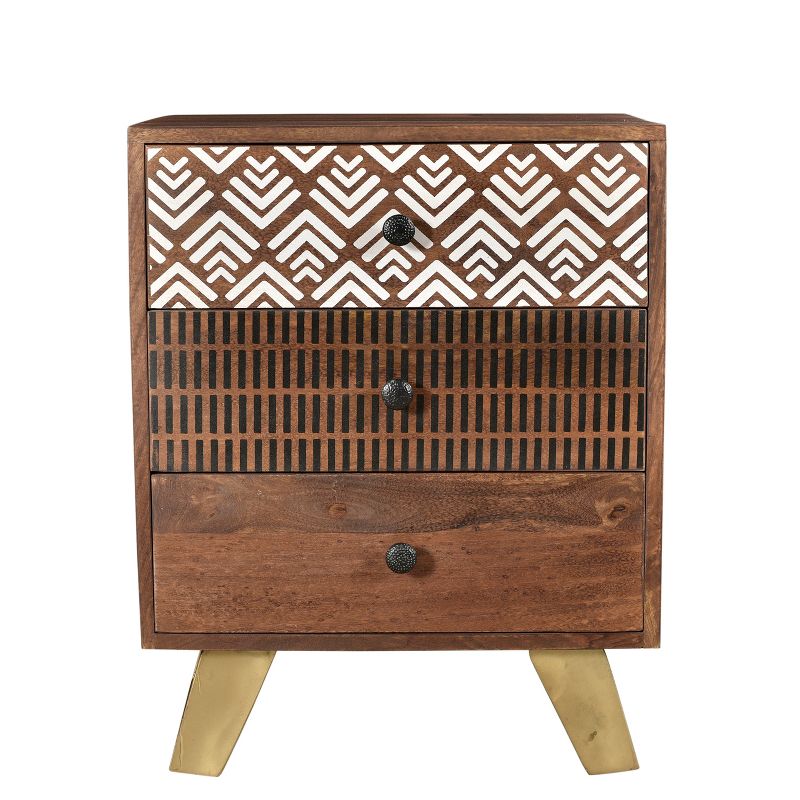 Olga Nightstand Retro SideTable with Drawer Natural - Timbergirl