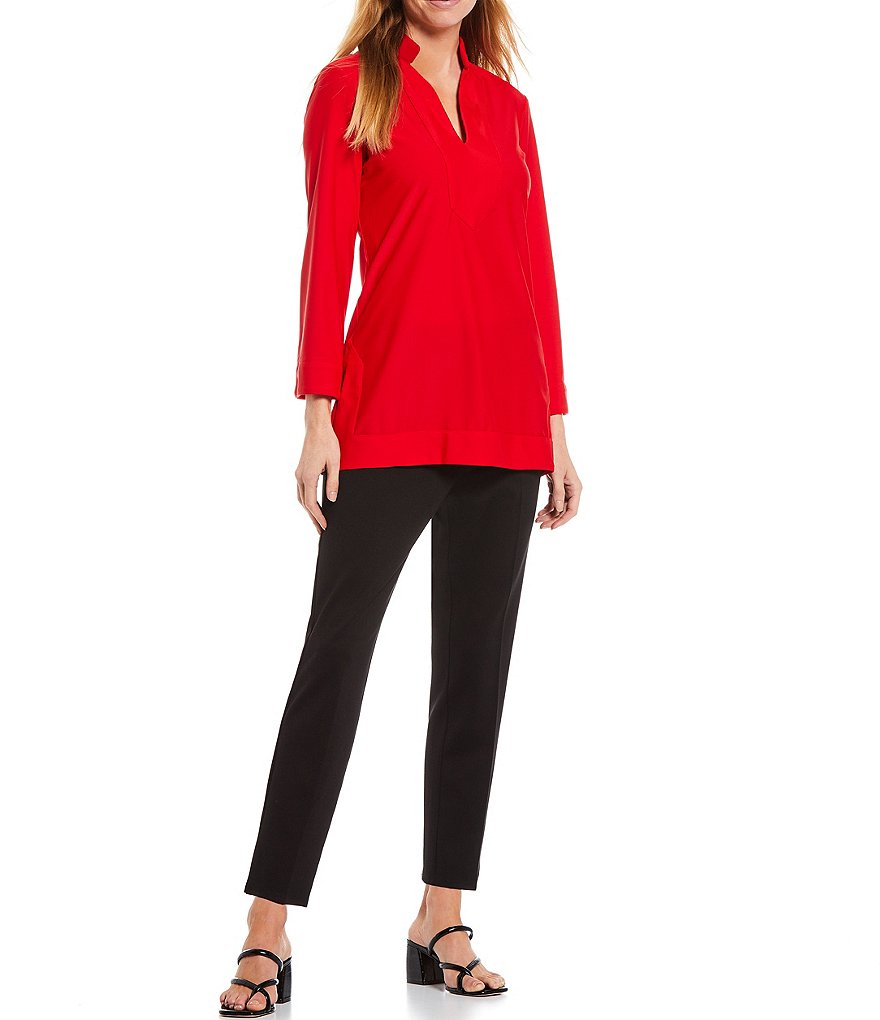 Jude Connally Lucia Ponte Knit Elastic Waistband Pull-On Ankle Pants