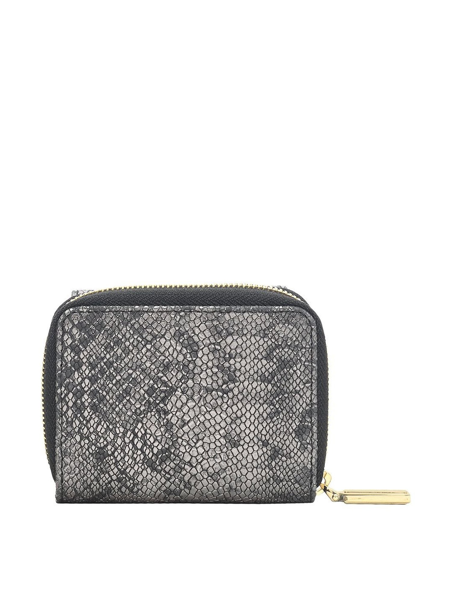 Eske Grey & Black Printed Zip Around Wallet for Women