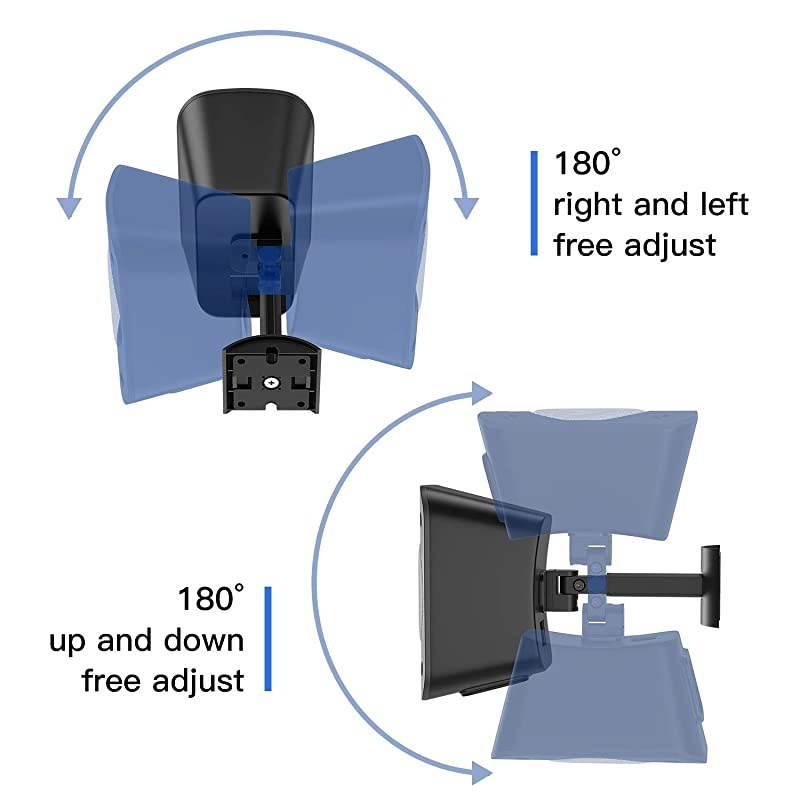 Pack Wall Or Ceiling Mount for Logitech Z906 5Surround Sound Speaker System Tilt and Swivel Adjustable Mounting Bracket for Logitech Z906 Satellite Speakers Wall Mounts