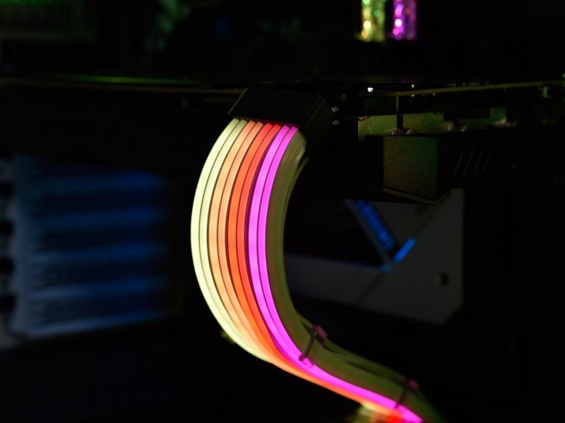 Graphics Card 6+2Pin 8Pin Male to Male Adapter Power Cable for Great Wall Dragon Module Power Supply with Net Cover,Black,about 58cm