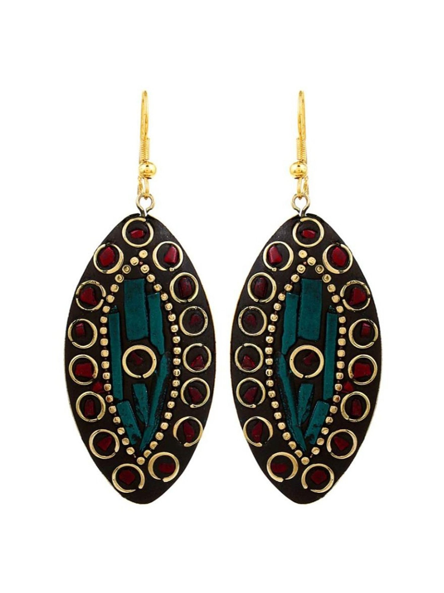 YouBella Gold-Plated Multi Stylish Afghani Tibetan Dangler Earrings for Women - Set of 6