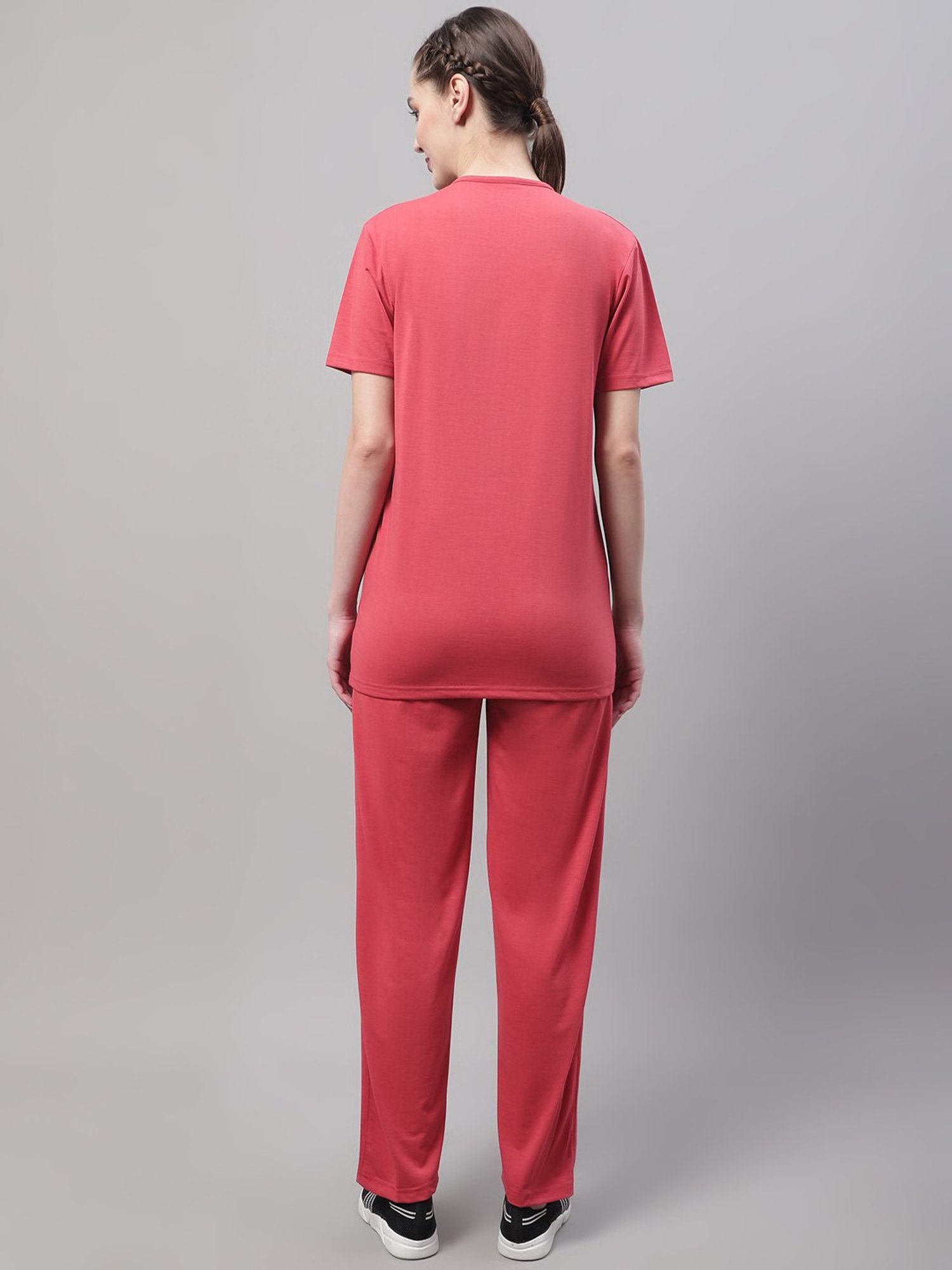 Vimal Jonney Olive & Pink Printed T-Shirt With Track Pants - Pack of 2