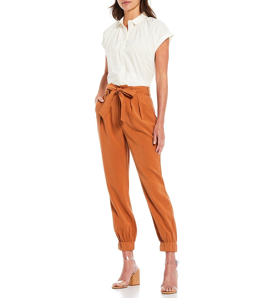 A Loves A Smock Neck With Shirt Collar Poplin Top