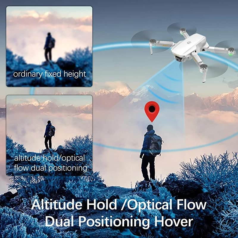 Mini Pro Drone with Camera S161,Foldable FPV Drone with 4K HD Camera, Optical Flow Positioning RC Quadcopter with Gesture Photos/Video, Altitude Hold, Track Flight, Storage Bag and 2 Batteries