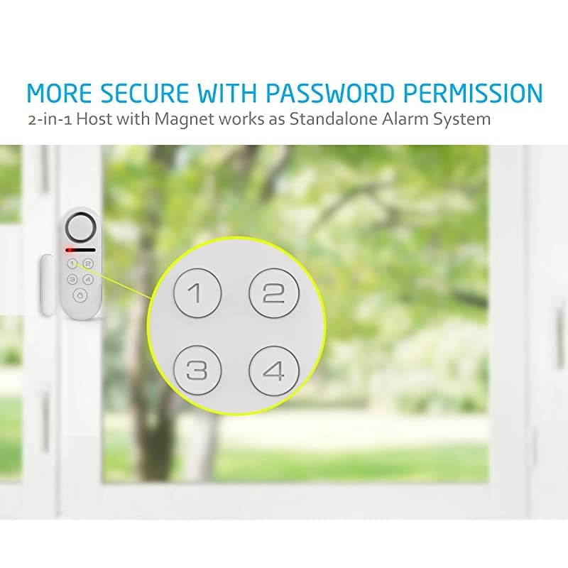 Alarm System Home Security DIY Kit 4 Zones 125dB 2in1 Host Expandable 40 Window Motion Sensors Password Required Burglar Alert Security System One Button Remote