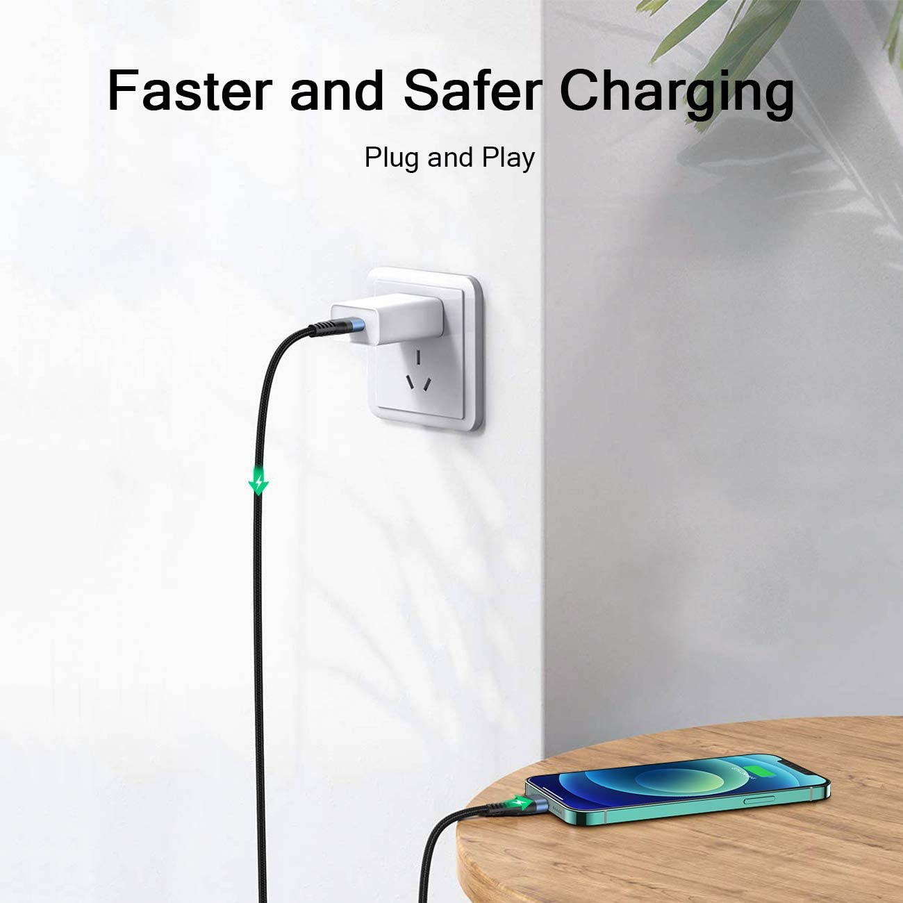 USB C to Lightning Cable 3FT, QGeeM MFi Certified iPhone 12 Charger Cable, Fast Charging Data Sync Transfer Cord Phone Power Connector Compatible with Compatible with iPhone 11/11Pro/11Pro MAX/XS/XS