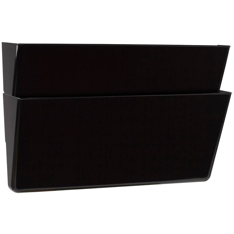 Storex 12pk Snap & Stack Wall File Pockets - Black