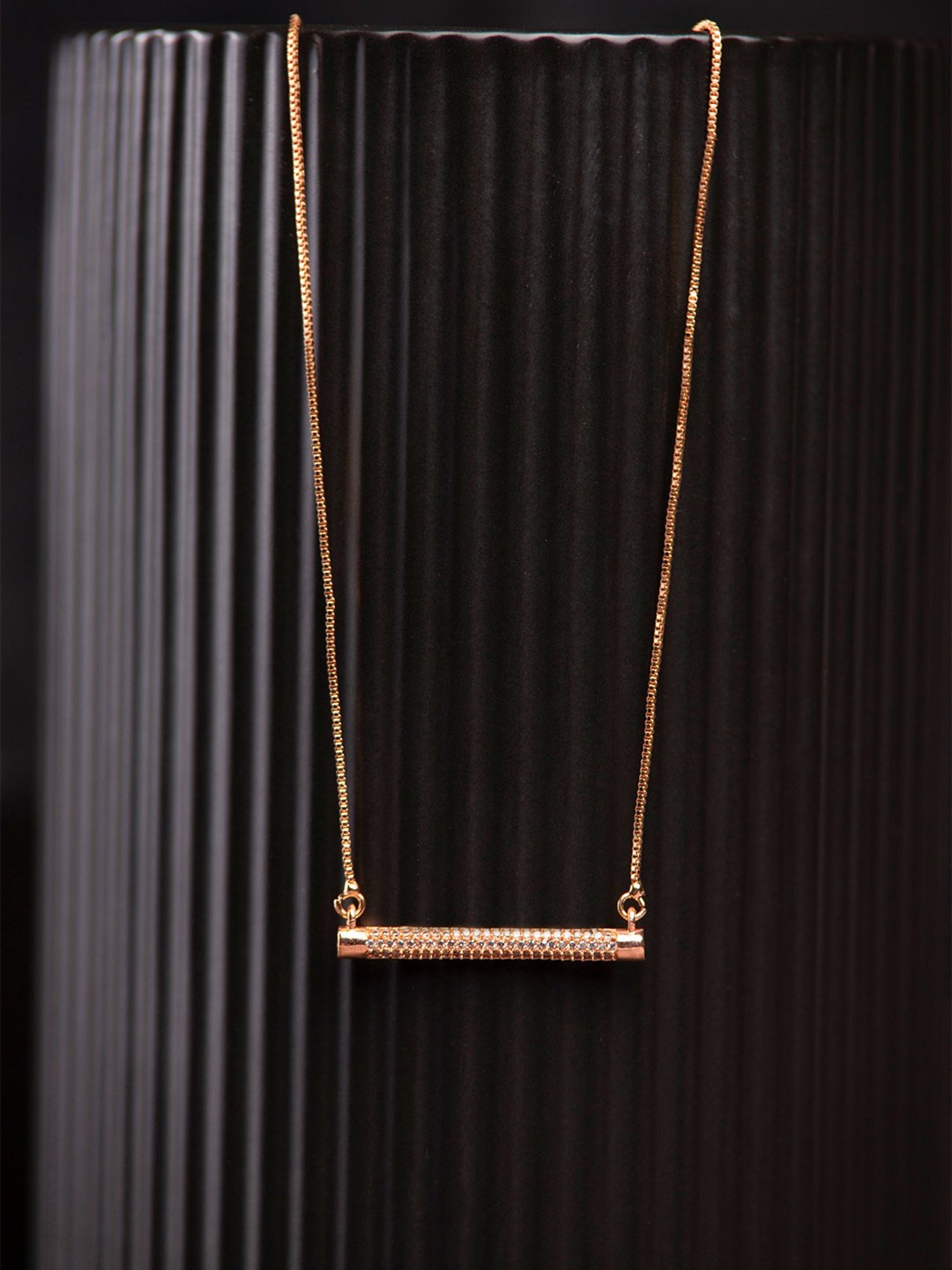 Prita by Priyaasi Sparkling Rose Gold Necklace