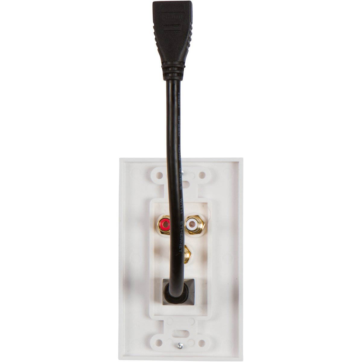 Buyer's Point HDMI Pigtail RCA Wall Plate [UL Listed] with Single Gang Low Voltage Mounting Bracket Device Pack of 5 with White Kit