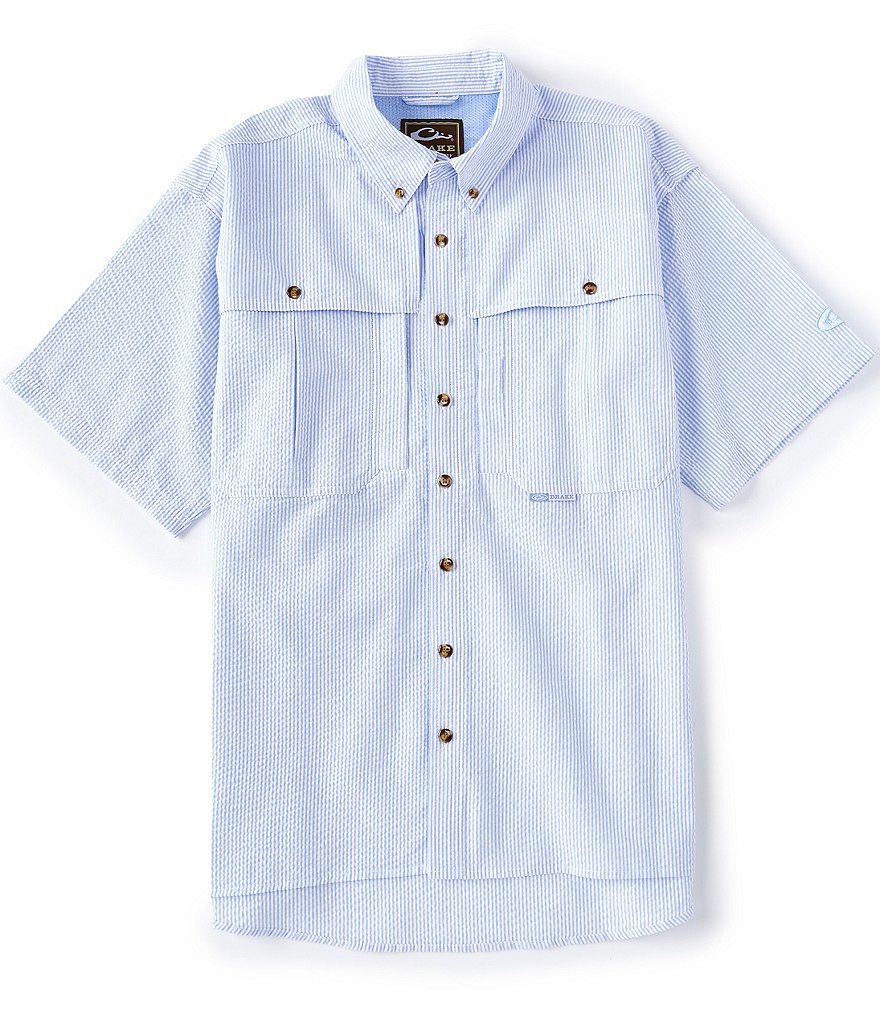 Drake Wingshooter's Seersucker Short-Sleeve Woven Shirt