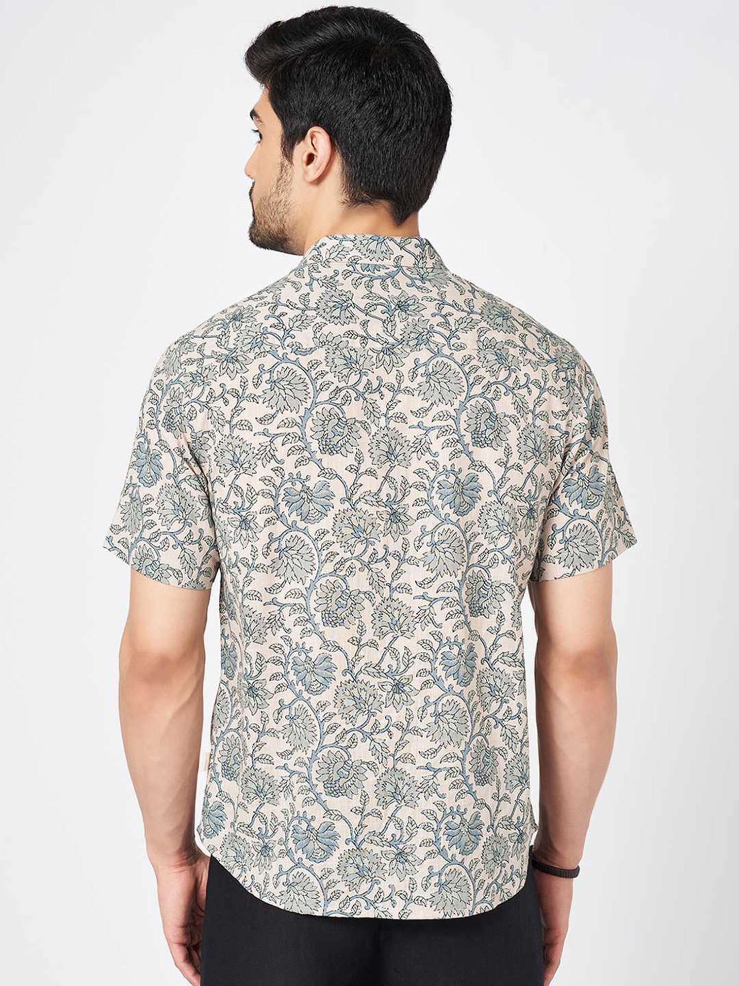 Indus Route By Pantaloons Pink Cotton Regular Fit Floral Print Shirt