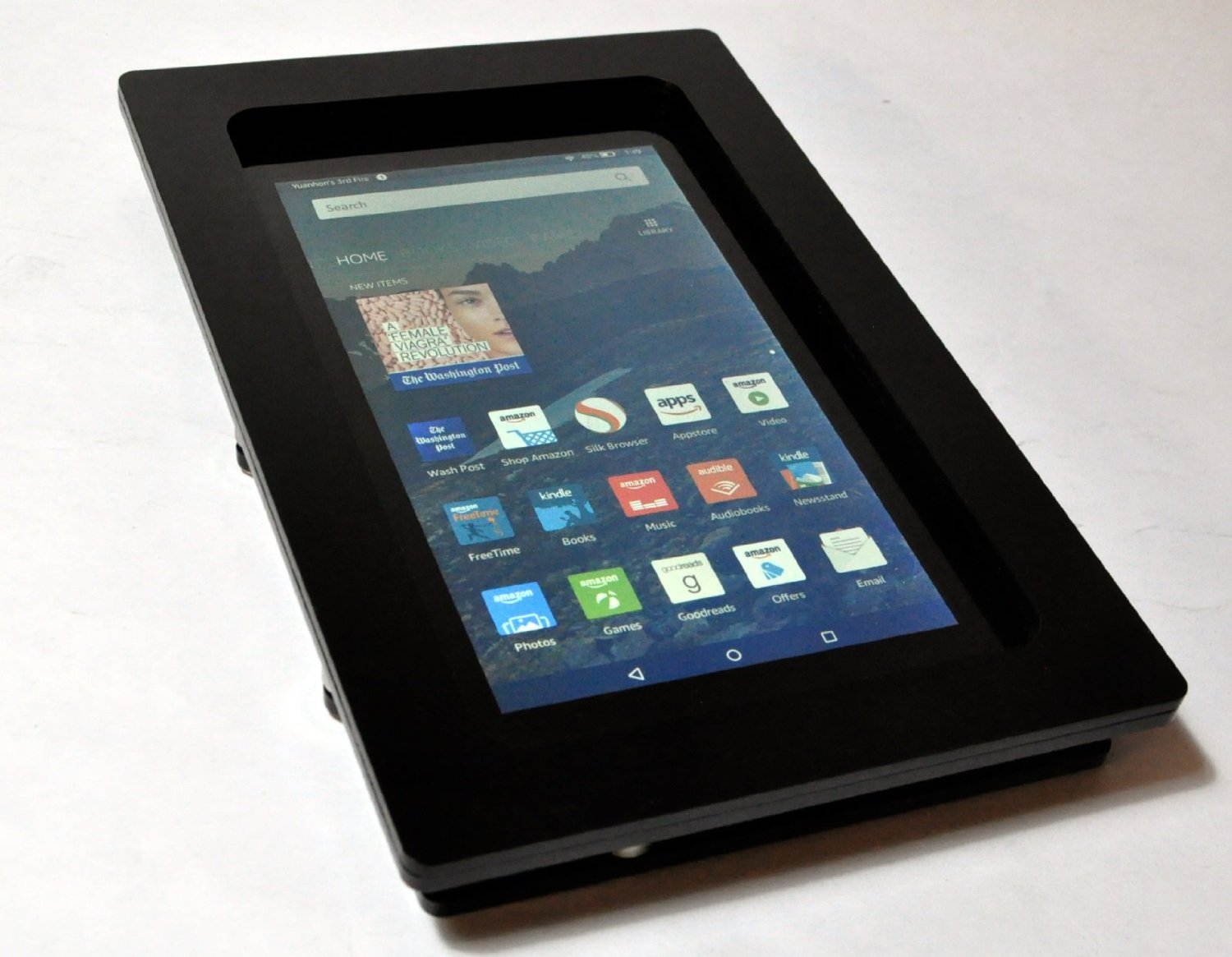 Amazon Fire 7" Security Anti-Theft Acrylic VESA Enclosure with Wall Mount Kit (Clear)