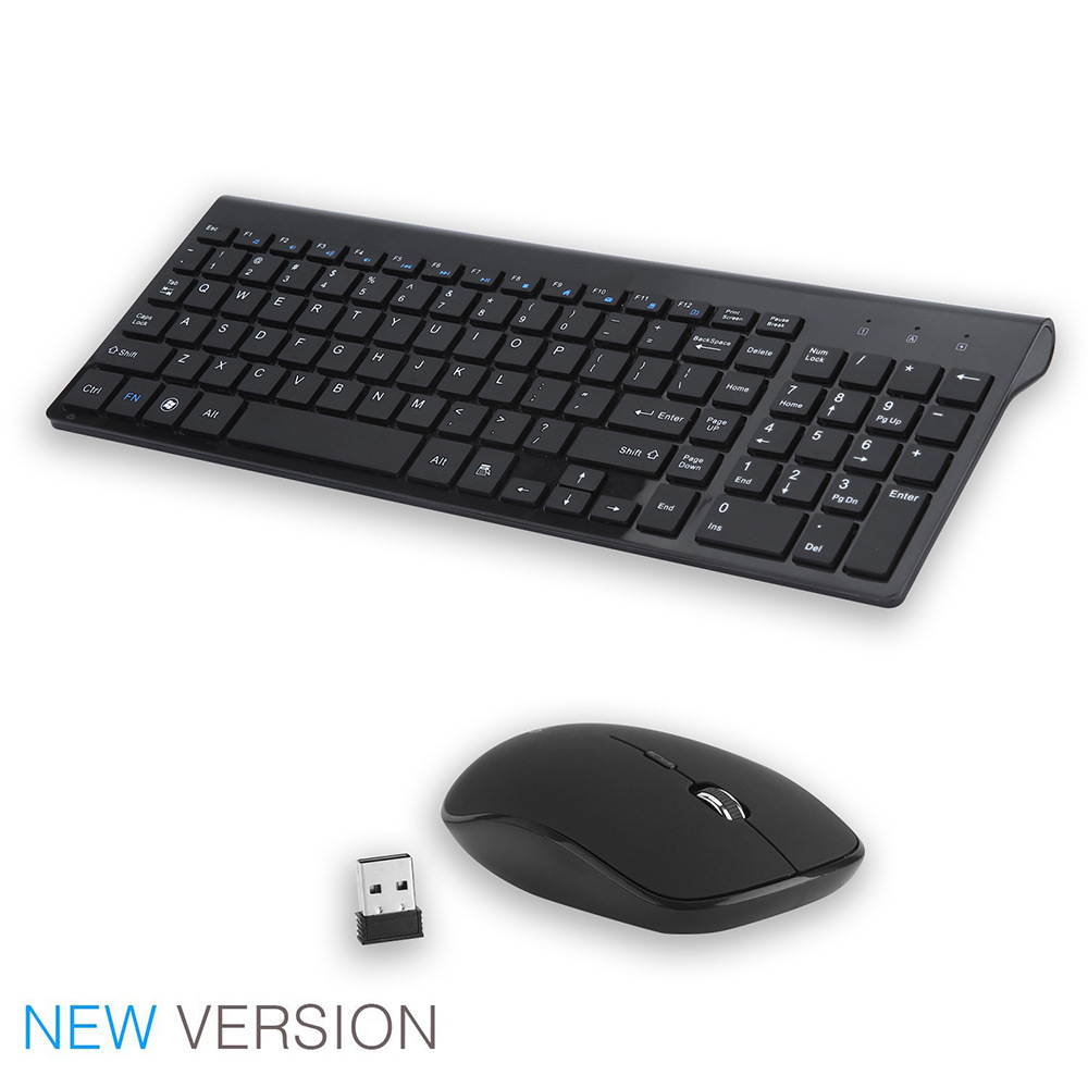 Wireless Keyboard and Mouse Combo, 2.4GHz Ergonomic Computer Keyboard and Wireless Mouse,USB Unifying Receiver,for PC Computer Laptop Windows,Quiet and Ergonomic,Black