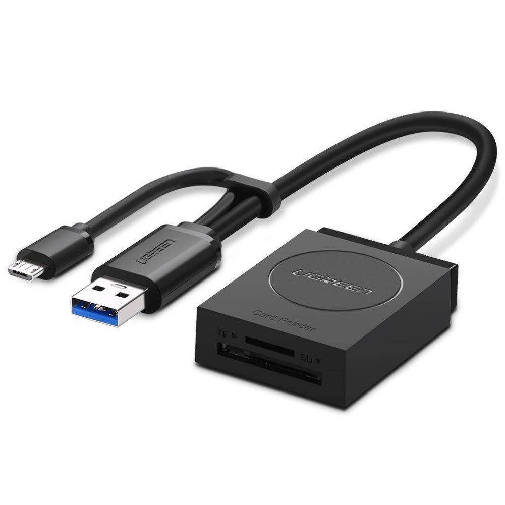 Wanmingtek USB 3.0 Card Reader Hub with OTG micro USB for TF, SDXC, SDHC, SD, MMC, RS-MMC, Micro SDXC, Micro SD, Micro SDHC Card, UHS-I Cards for Mac,Windows,Linux,Chrome