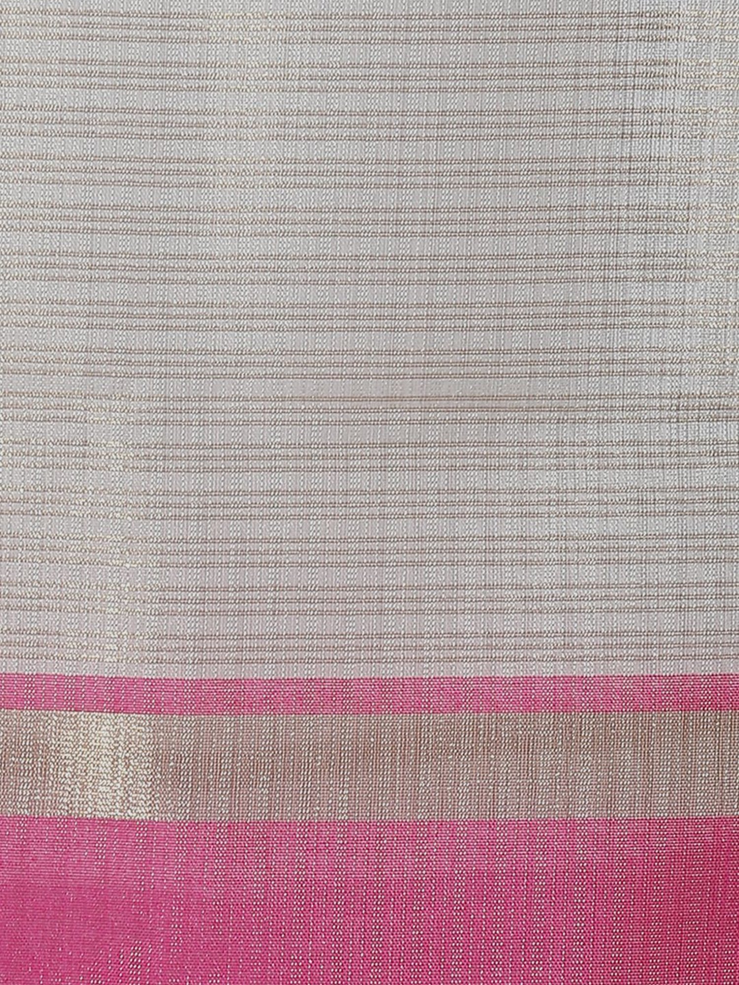 Banarasi Silk Works Beige Silk Woven Saree With Unstitched Blouse