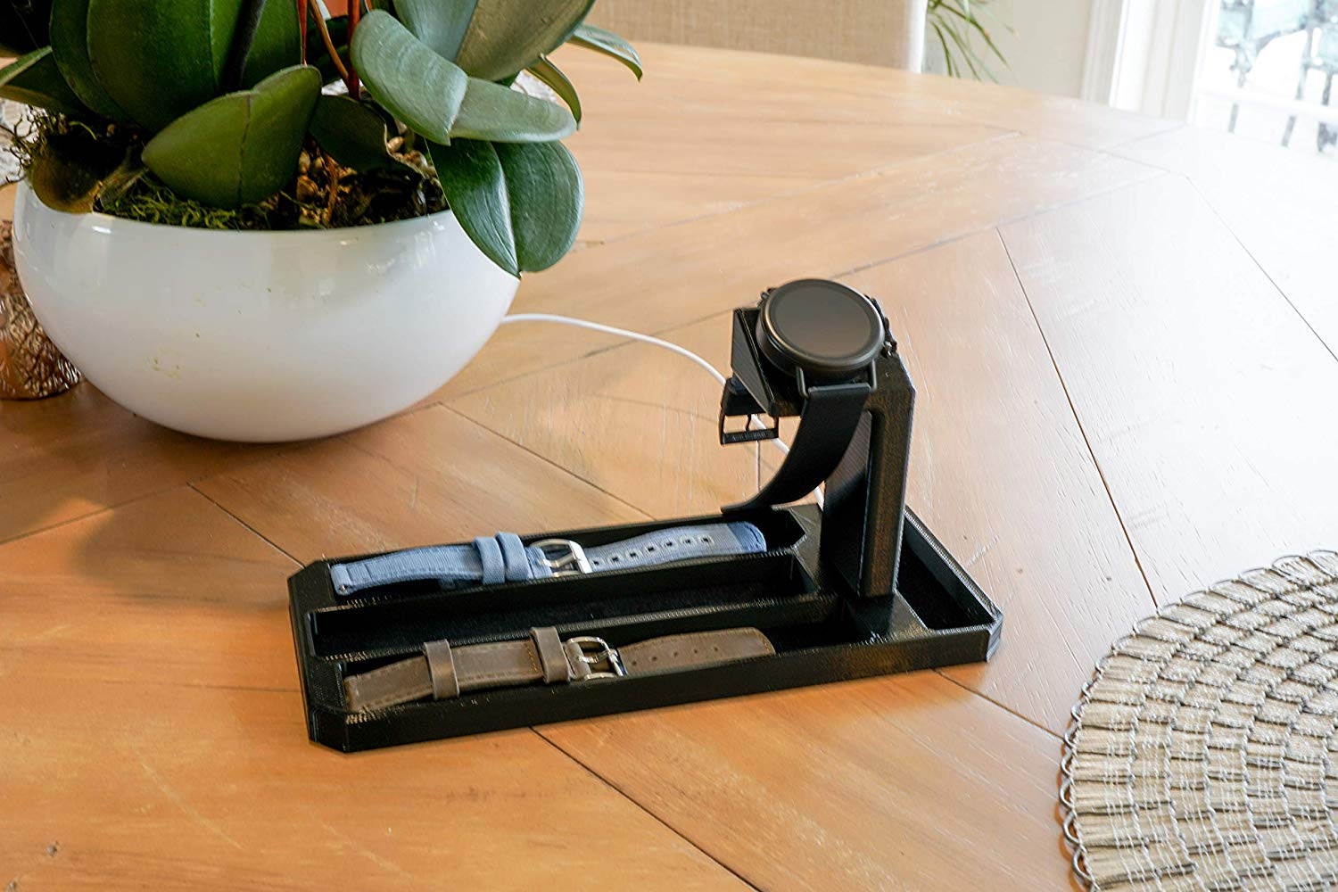 Artifex Design Stand Configured for Skagen Flaster 2 Connected HR Smartwatch Charging Stand, Artifex Charging Dock Stand, Will NOT FIT Skagen Falster 1 (Last Gen) Non HR Model! (Strap Combo)
