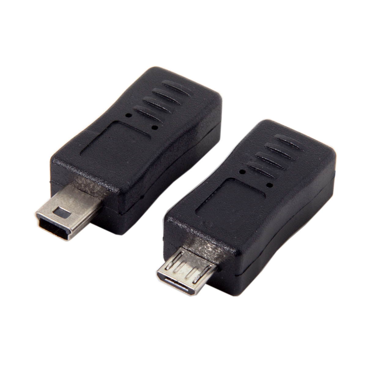 CHENYANG 2pcs Mini USB Male to Micro USB 5pin Female & Mini Female to Micro Male Extension Adapter Black