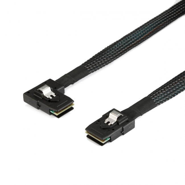 Jimier Ultra Slim Flat Right Angled 90 Degree Mini SAS 36pin SFF-8087 to 8087 Data Raid Cable 80cm SF-082-RI