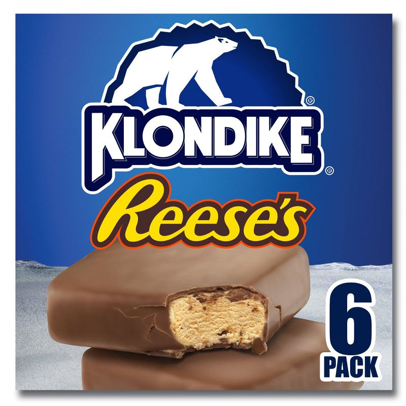 Klondike Reese's Peanut Butter Ice Cream Bars Dipped in Chocolately Coating - 6ct
