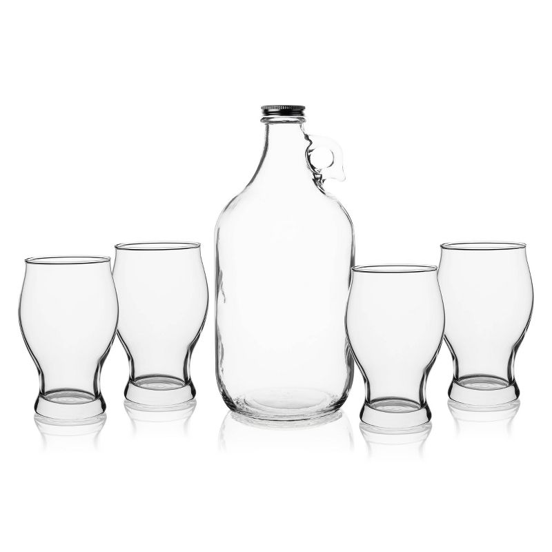 5pc Glass Craft Beer Growler Set - Cathy's Concepts