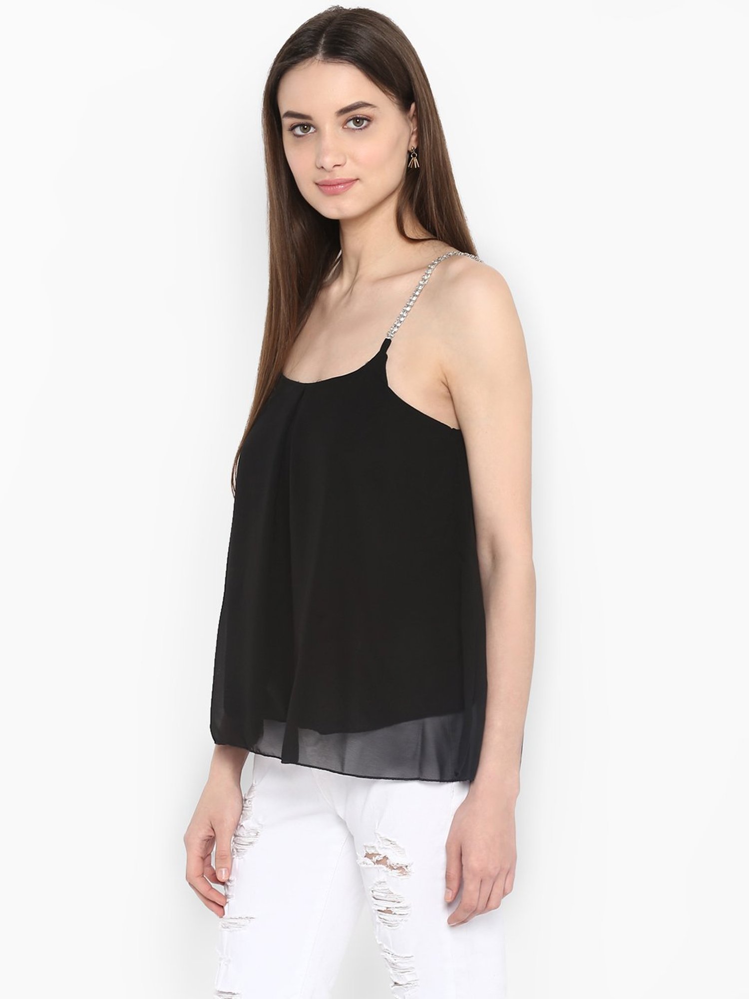 StyleStone Black Diamond Strap Spaghetti Top
