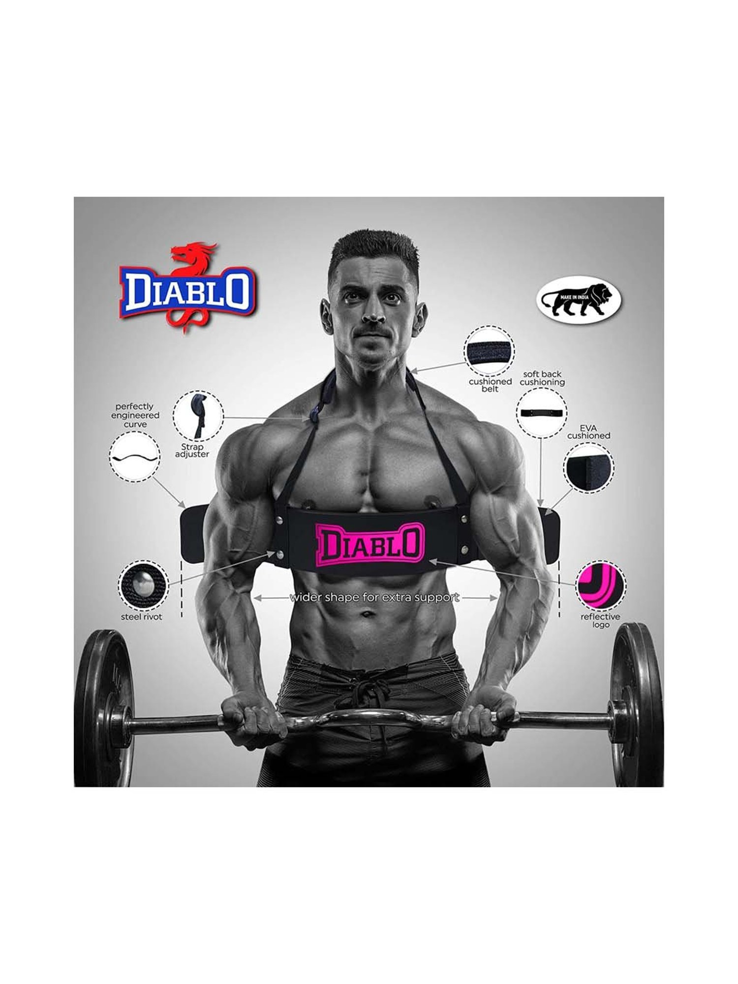 Diablo Carbon Black & Pink Arm Blaster Padded Straps