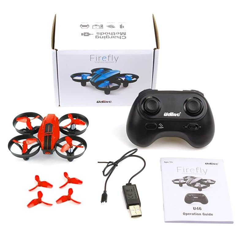 U46 Mini Drone for Kids 24Ghz RC Drones with Auto Hovering Headless Mode Nano Quadcopter Red