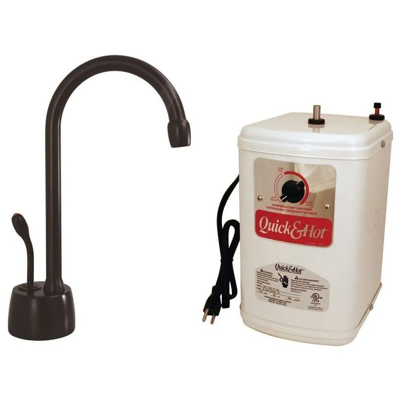 Westbrass Velosah Hot Water Dispenser Gooseneck Faucet Kit with Auto Shutoff Handle 1300W 5/8 Gallon Instant Hot Tank, Oil-Rubbed Bronze (2 Pack)