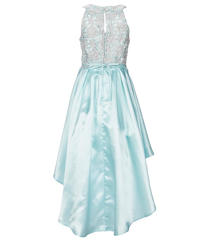 Honey and Rosie Big Girls 7-16 Sleeveless Ruffled Neck Scuba Skater Dress