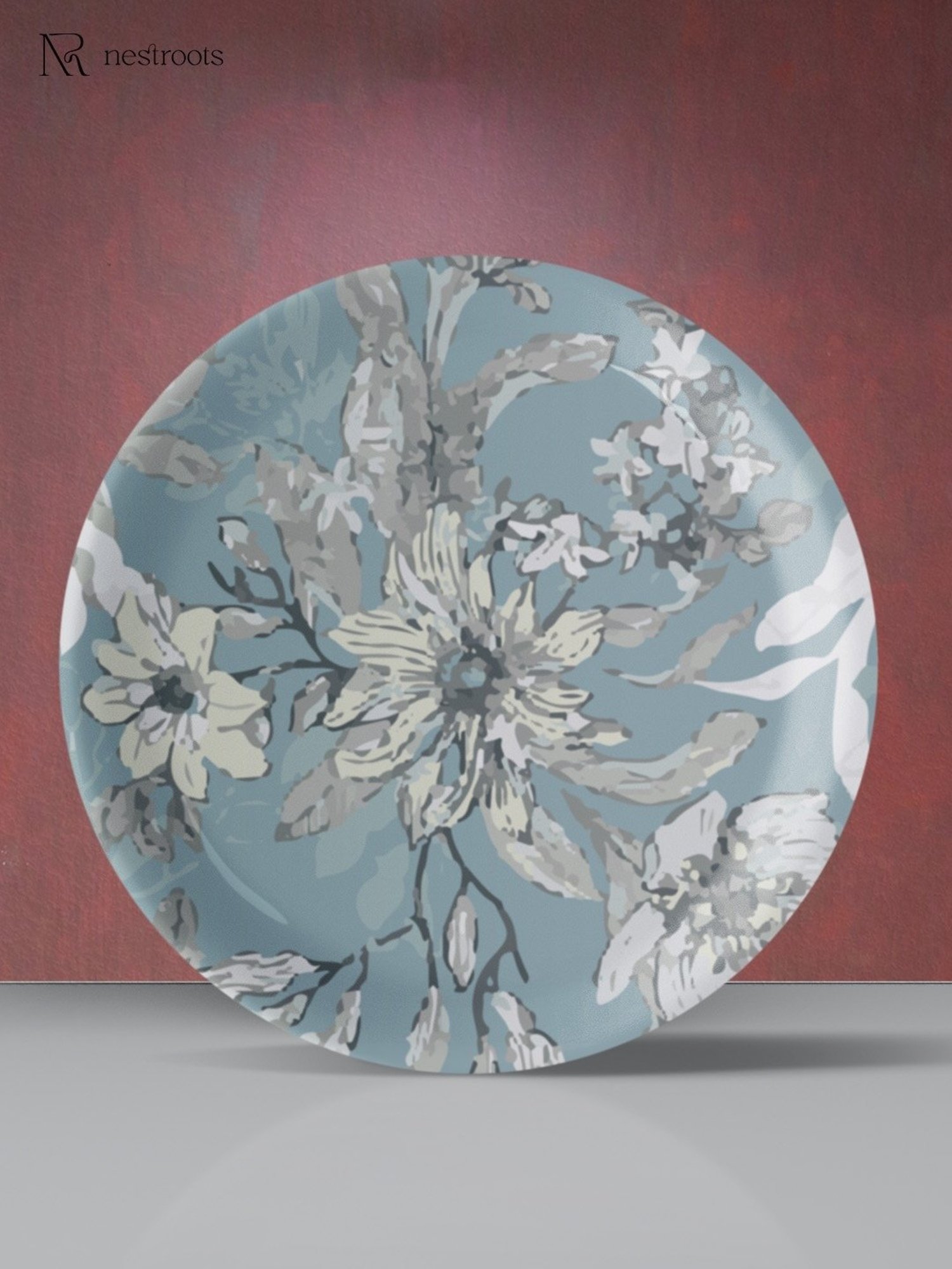 Nestroots Indigo Traditional Multicolor Porcelain Wall Plate