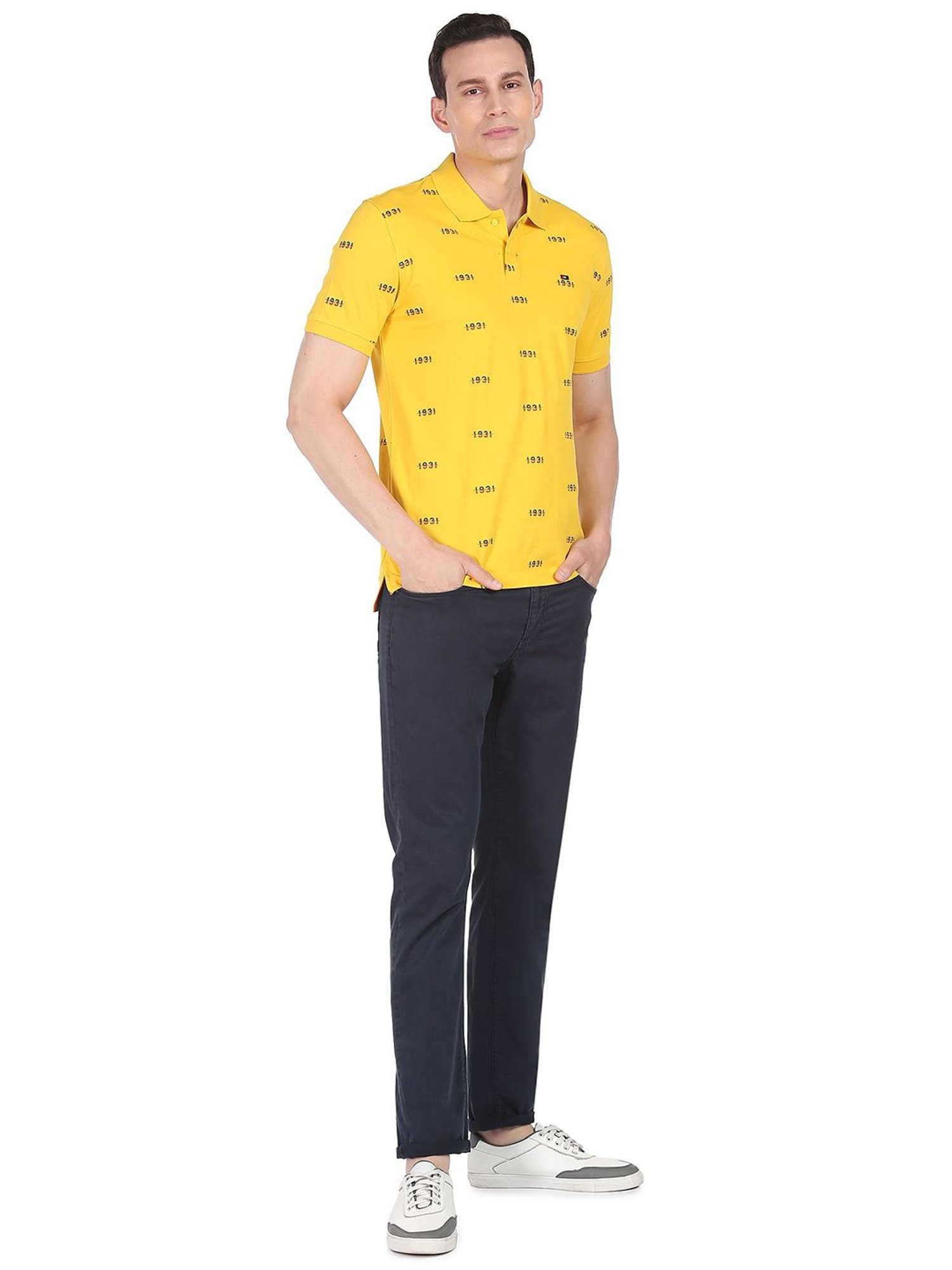 AD by Arvind Yellow Polo T-Shirt