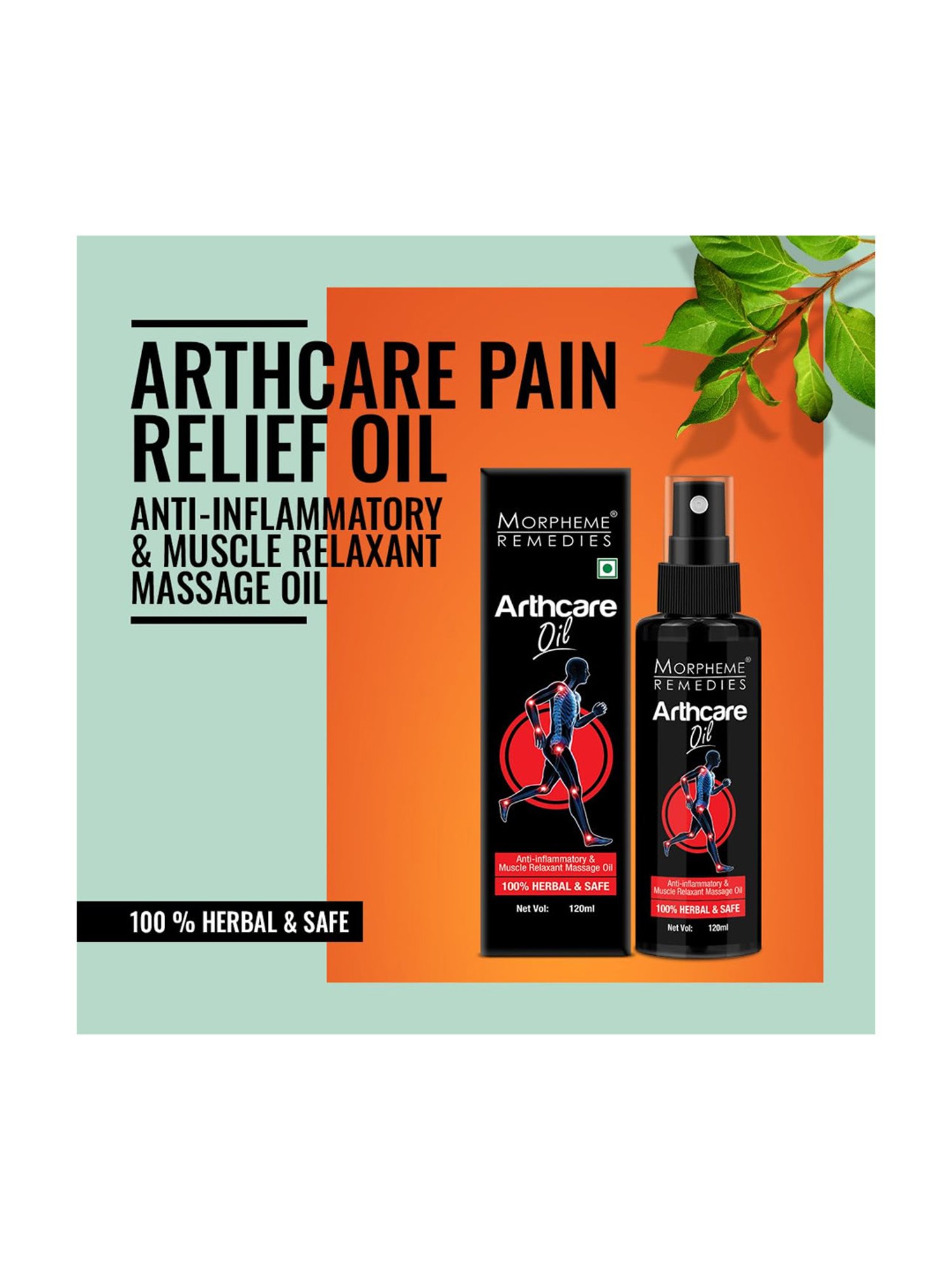 Morpheme Remedies Arthcare Pain Relief Oil for Body, Back, Legs, Knee - 120 ml