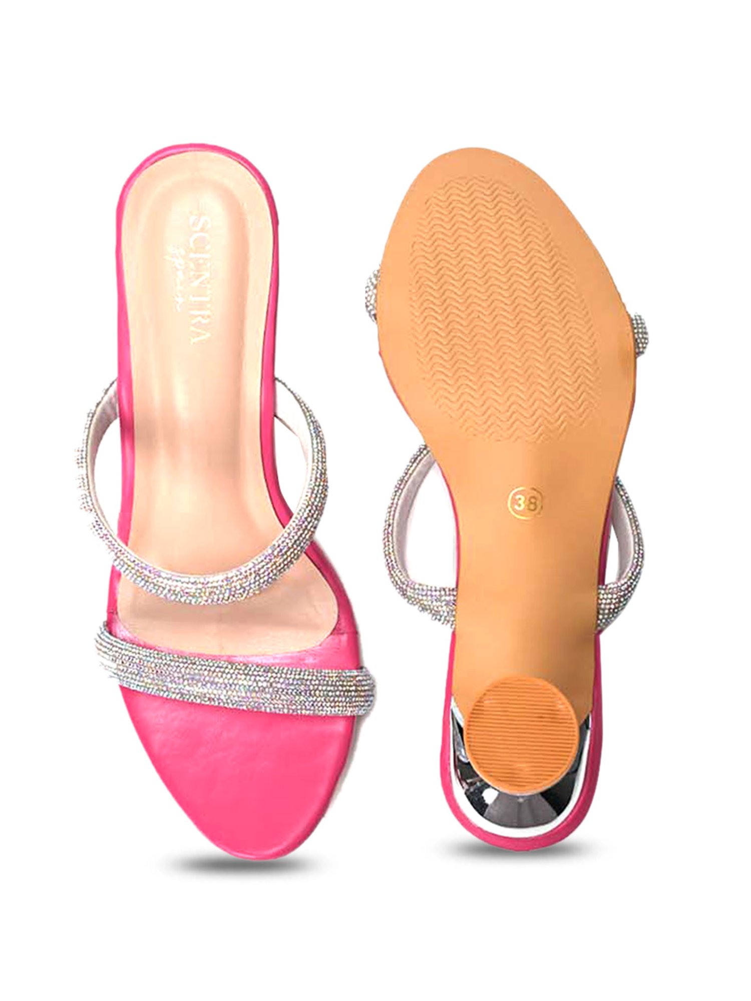 Scentra Women's Pink Casual Sandals