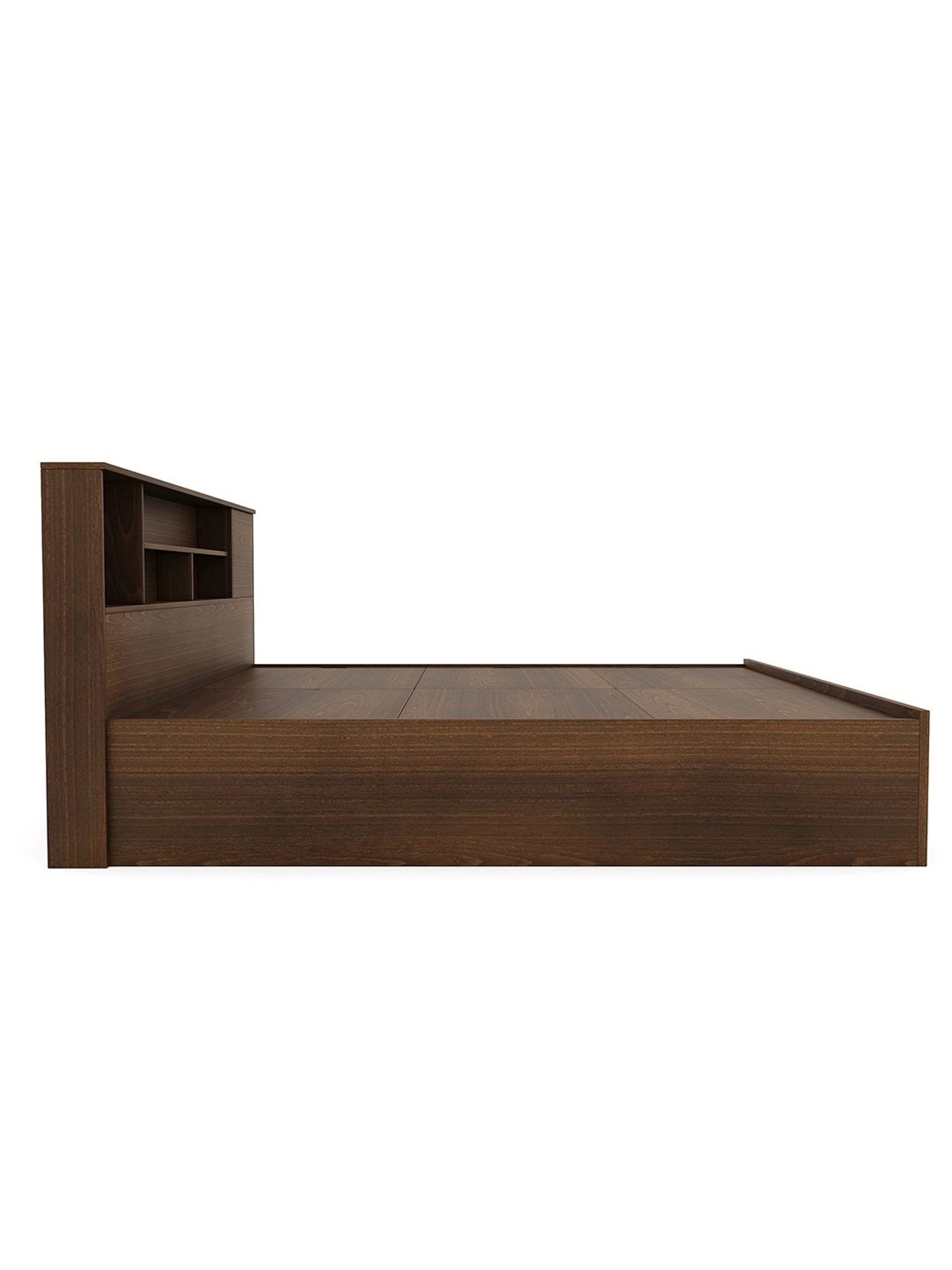 Nilkamal Mozart Walnut Brown Engineered Wood King Bed with Storage