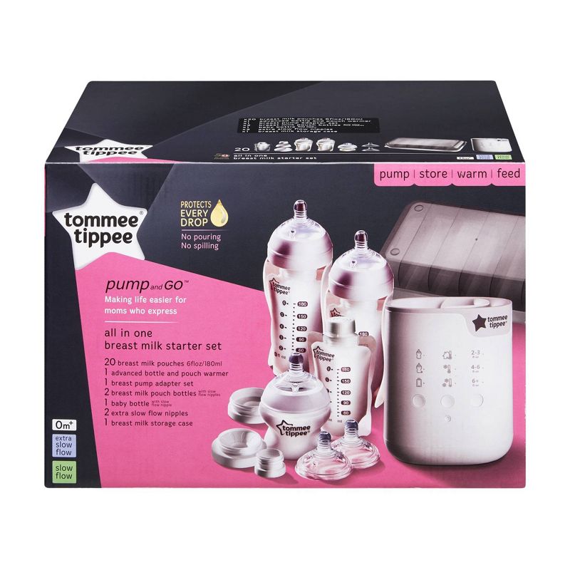 Tommee Tippee Pump And Go Complete Breast Milk Feeding Starter Set