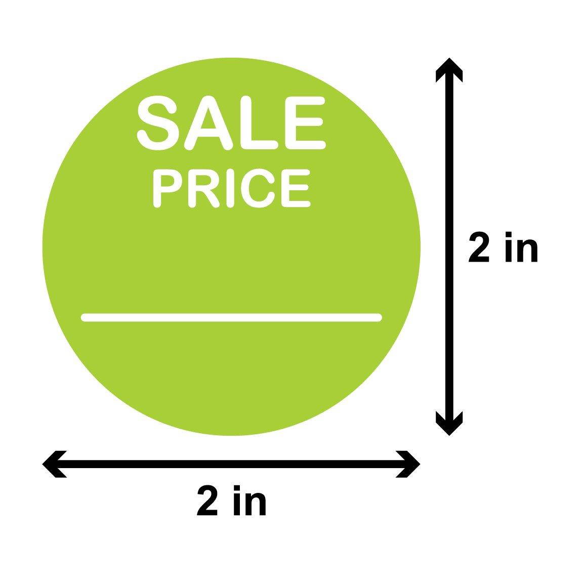 Sale Price 2 inch Round Sticker Label Retail Store Tag Lime 900 Labels