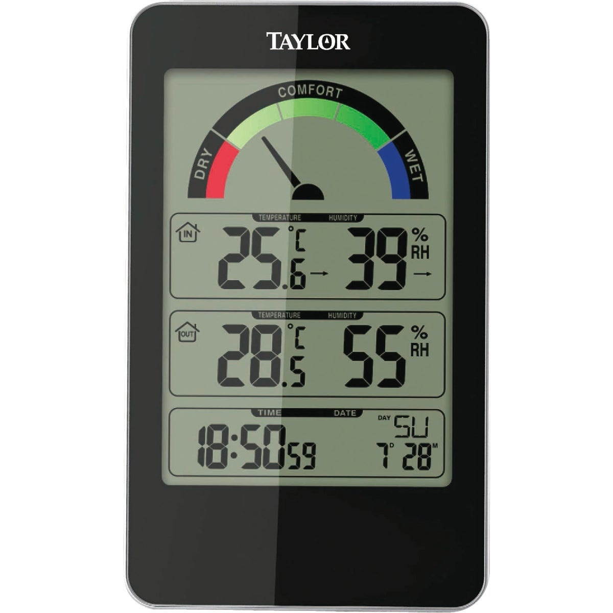 Taylor Digital Hygrometer, Indoor, 14 to 122 F  Includes Built-In Stand 1732