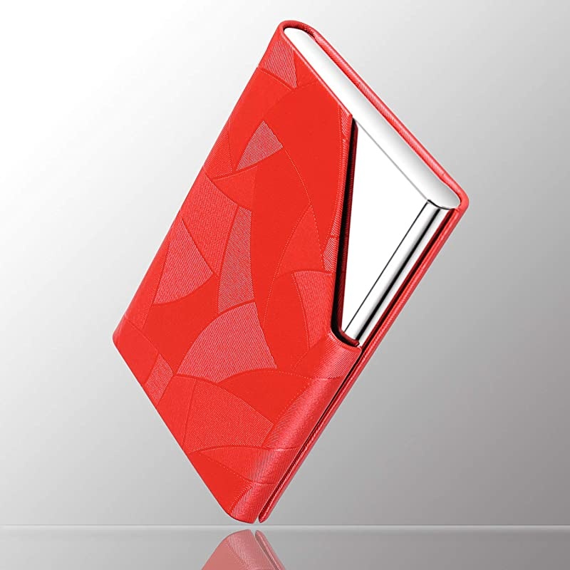 Card Holder, Metal Card Case Pocket, Card Holder for Women & Men, Professional PU Leather Card Holders Name Card Holder Purse Card Case with Magnetic Closure, Black-xbz