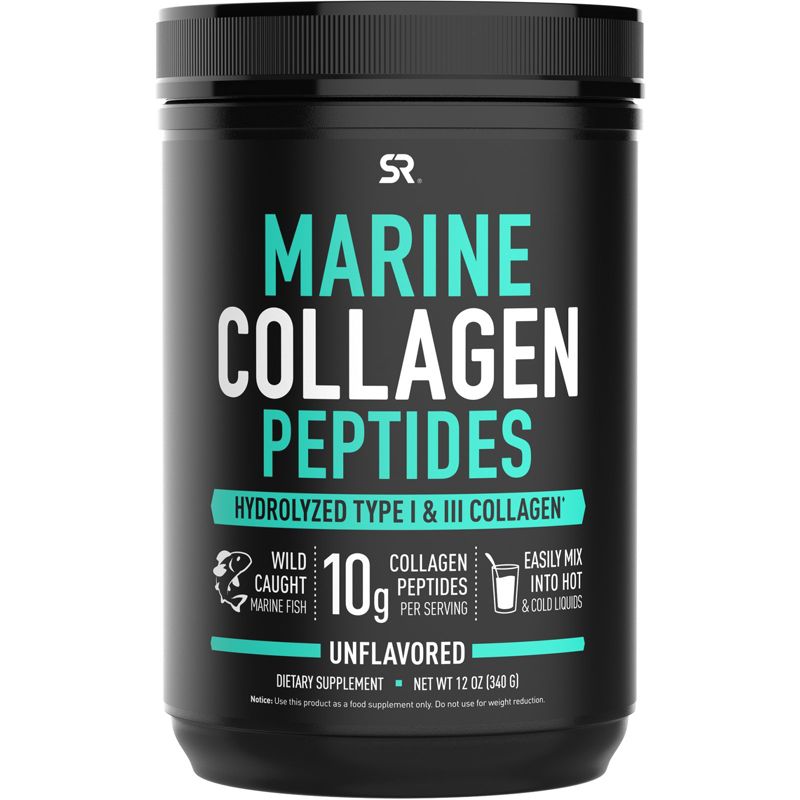 Sports Research Marine Collagen Peptides, Unflavored, 12 oz (340 g), Dietary Supplements