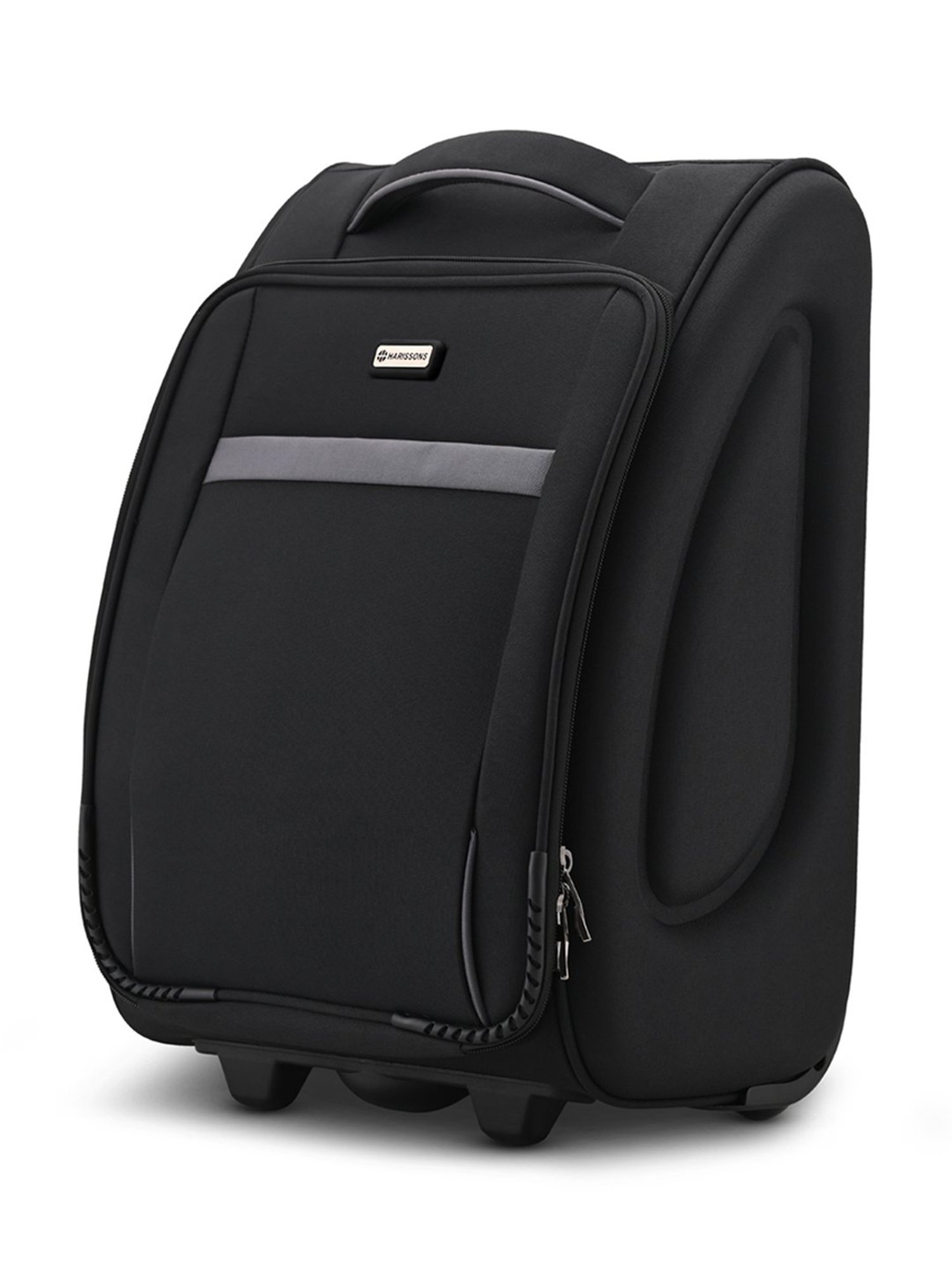 Harissons Black Soft Medium Overnighter Trolley Bag - 38 Ltrs