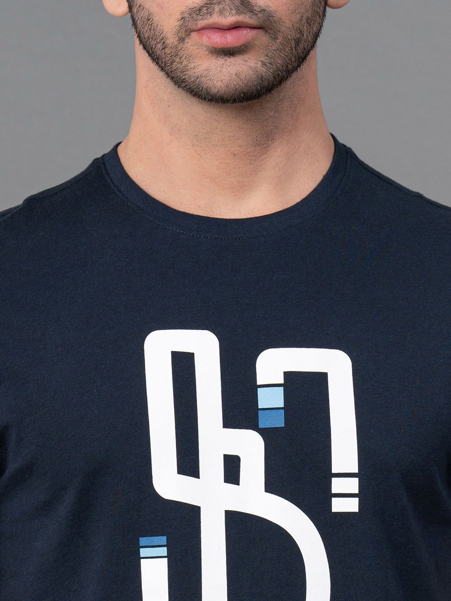 Red Tape Navy Regular Fit Graphic Print Cotton Crew T-Shirt