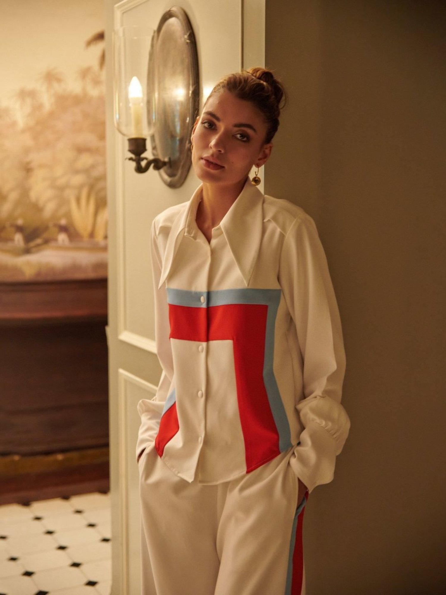 Cin Cin White Audace Party Edit Ruby Shirt With Pant