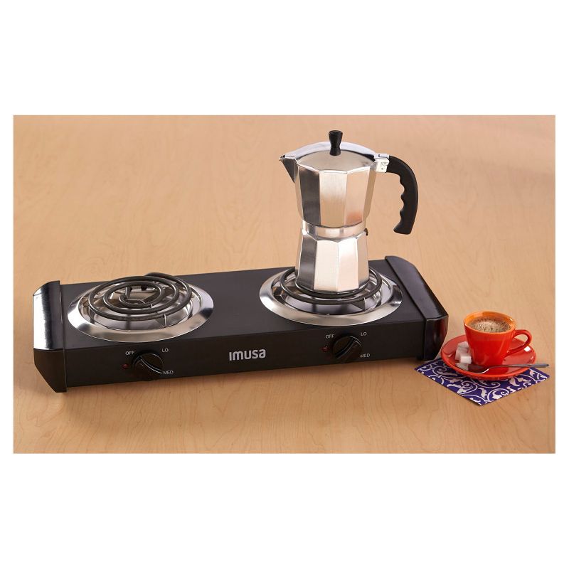 IMUSA Electric Double Burner- Black