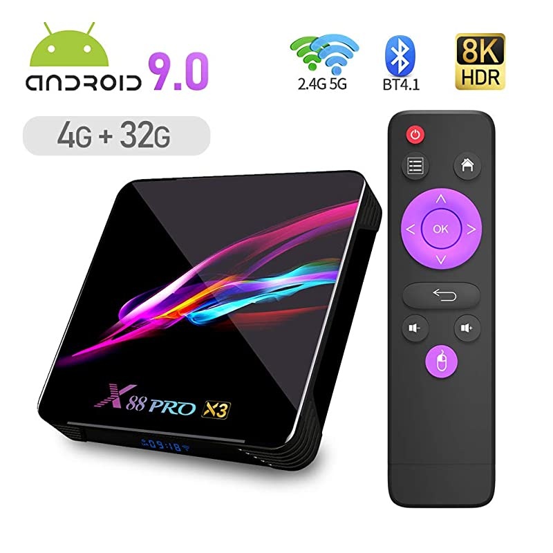 100 TV Box X10 Smart Box with Backlit Wireless Mini Keyboard 4GB RAM 32GB ROM RK3318 QuadCore 64bit CortexA53 Support 24GHz 5GHz WiFi 4K UHD Bluetooth 40