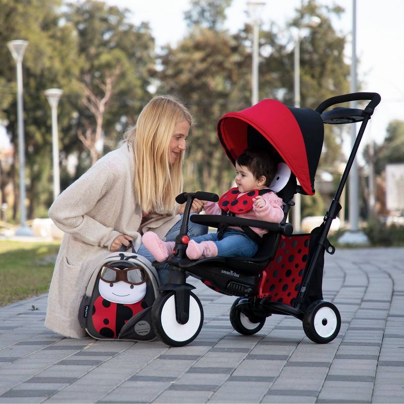 smarTrike STR5 Folding Toddler Tricycle with Customized Embroidery 7-in-1 Multi-Stage Trike - Red - 1-3 Years