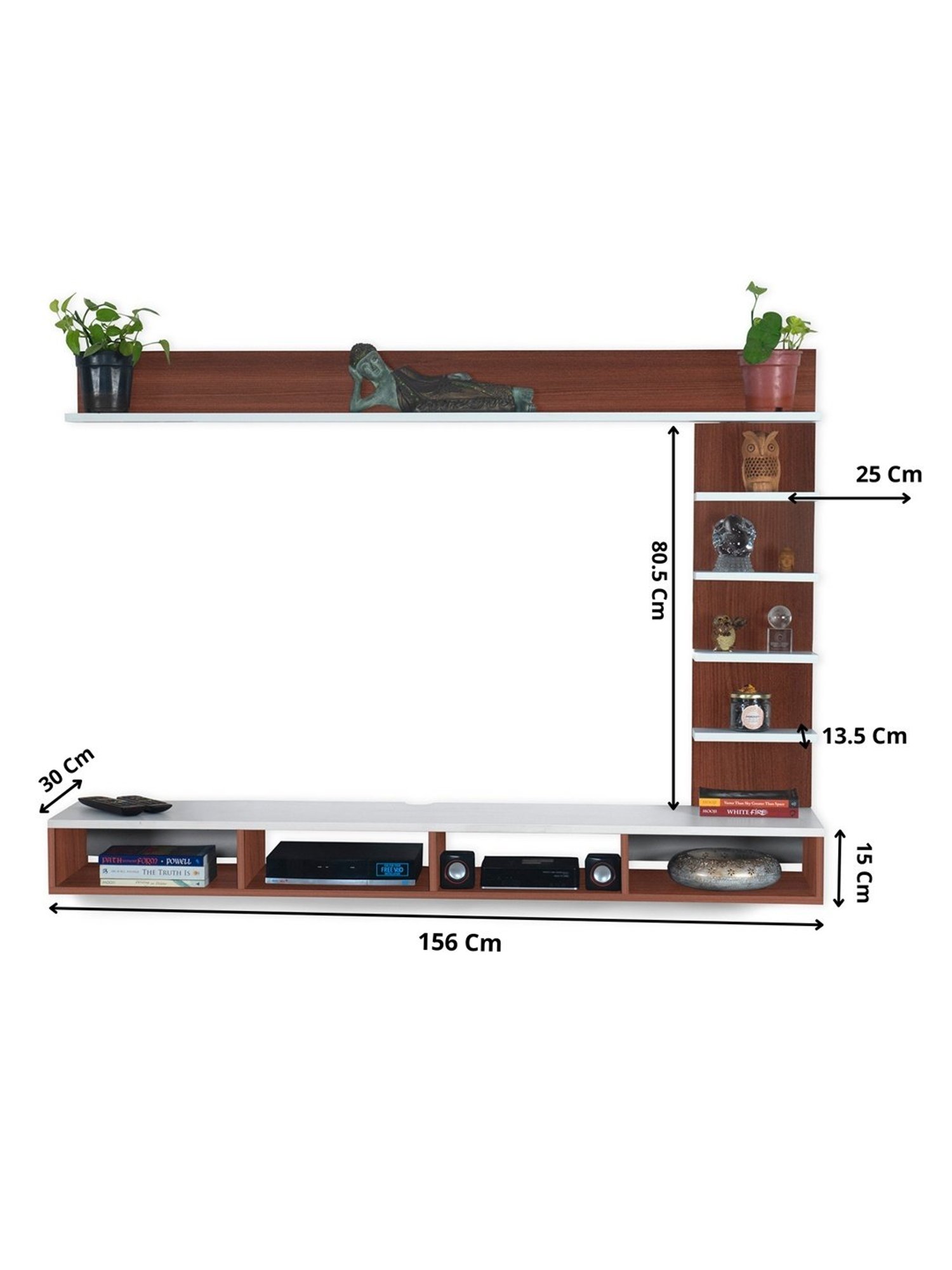 Delite Kom Flex Flowery Wenge & Acacia Dark Engineered Wood TV Entertainment Unit